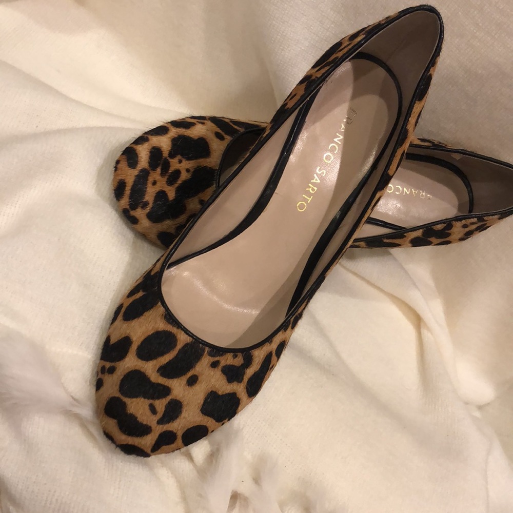 NWOT Franco Sarto Calf Hair Wedges - Picture 2 of 6